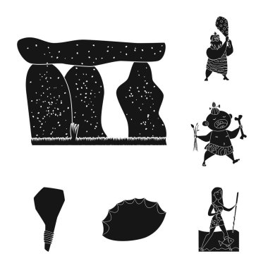 Yalıtılmış nesne sapiens ve geliştirme sembolü. Hisse senedi için sapiens ve yaş vektör simge kümesi.