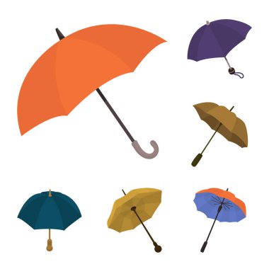 Şemsiye ve yağmur simgesi yalıtılmış nesne. Şemsiye ve hava durumu hisse senedi simgesi için web topluluğu.