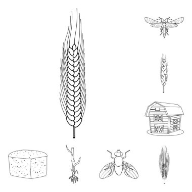 Tarım ve tarım simge vektör Illustration. Web için Tarım ve bitki hisse senedi simgesi kümesi.