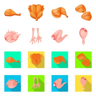 Ürün ve kümes hayvanları işareti vektör Illustration. Web için ürün ve tarım hisse senedi simgesi kümesi.