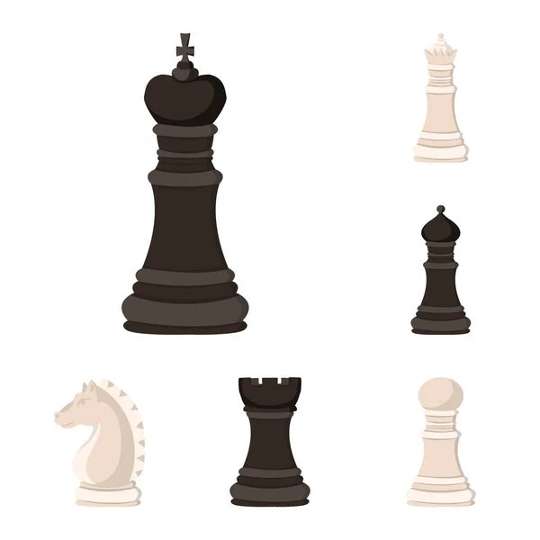 Vektor-Illustration von Schach und Spielsymbol. Sammlung von Schach- und Strategie-Aktiensymbolen für das Web. — Stockvektor