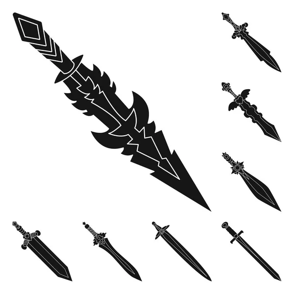 Vektor-Design von Sharp und Blade-Symbol. Sammlung von scharfen und Dolchstock-Vektor-Illustrationen. — Stockvektor