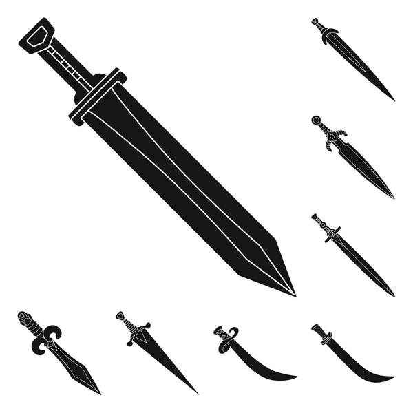 Geïsoleerde object van sharp en blade pictogram. Set van sharp en dolk voorraad vectorillustratie. — Stockvector