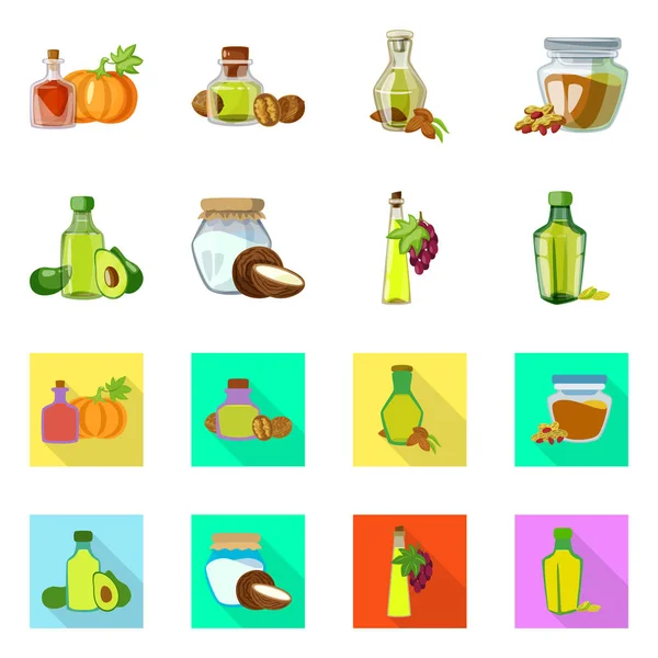 Design vettoriale del segno sano e vegetale. Set di icone vettoriali sani e agricoli per lo stock . — Vettoriale Stock