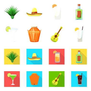 Kafe ve Latin sembolü yalıtılmış nesne. Kafe ve hisse senedi için ulusal vektör simge kümesi.