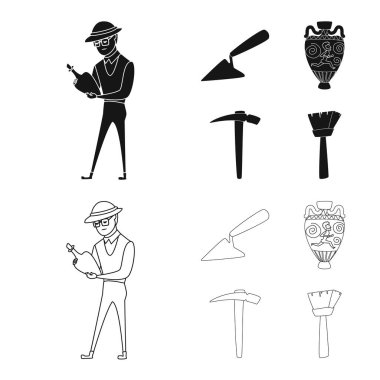 Hikaye ve öğeler logo vektör Illustration. Hikaye ve öznitelikleri hisse senedi vektör çizim topluluğu.