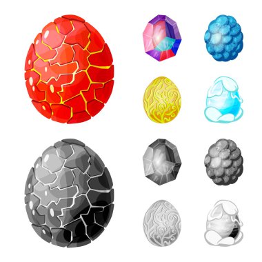 Hayvan ve tarih öncesi simge vektör Illustration. Hisse senedi için hayvan ve sevimli vektör simge kümesi.