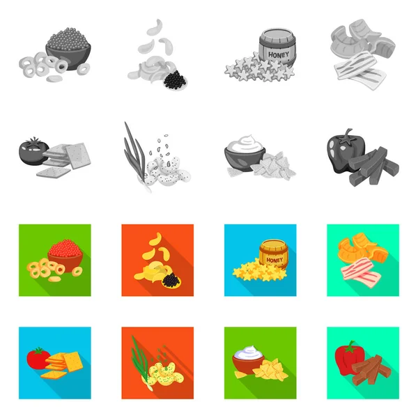 Objeto aislado de sabor y signo seasonin. Conjunto de sabor y vector orgánico icono para stock . — Vector de stock