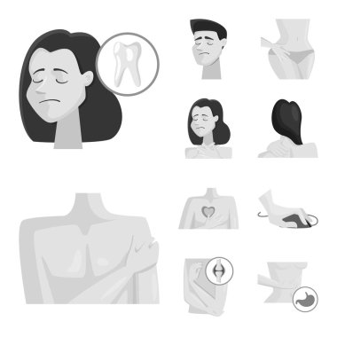 Acı ve yaralanma logo vektör tasarımı. Acı ve zarar hisse senedi vektör çizim.