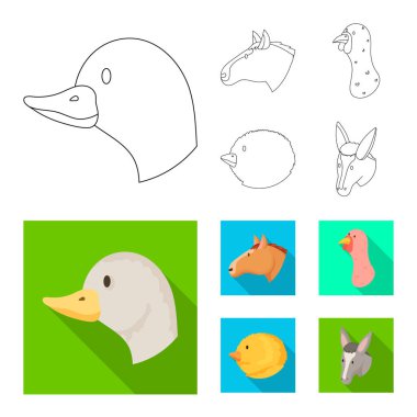 Tarım ve Hayvancılık simge vektör Illustration. Tarım ve organik hisse senedi vektör çizim koleksiyonu.