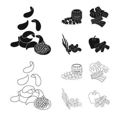 Tat ve işareti daiç vektör tasarımı. Tat ve hisse senedi için organik vektör ikon koleksiyonu.