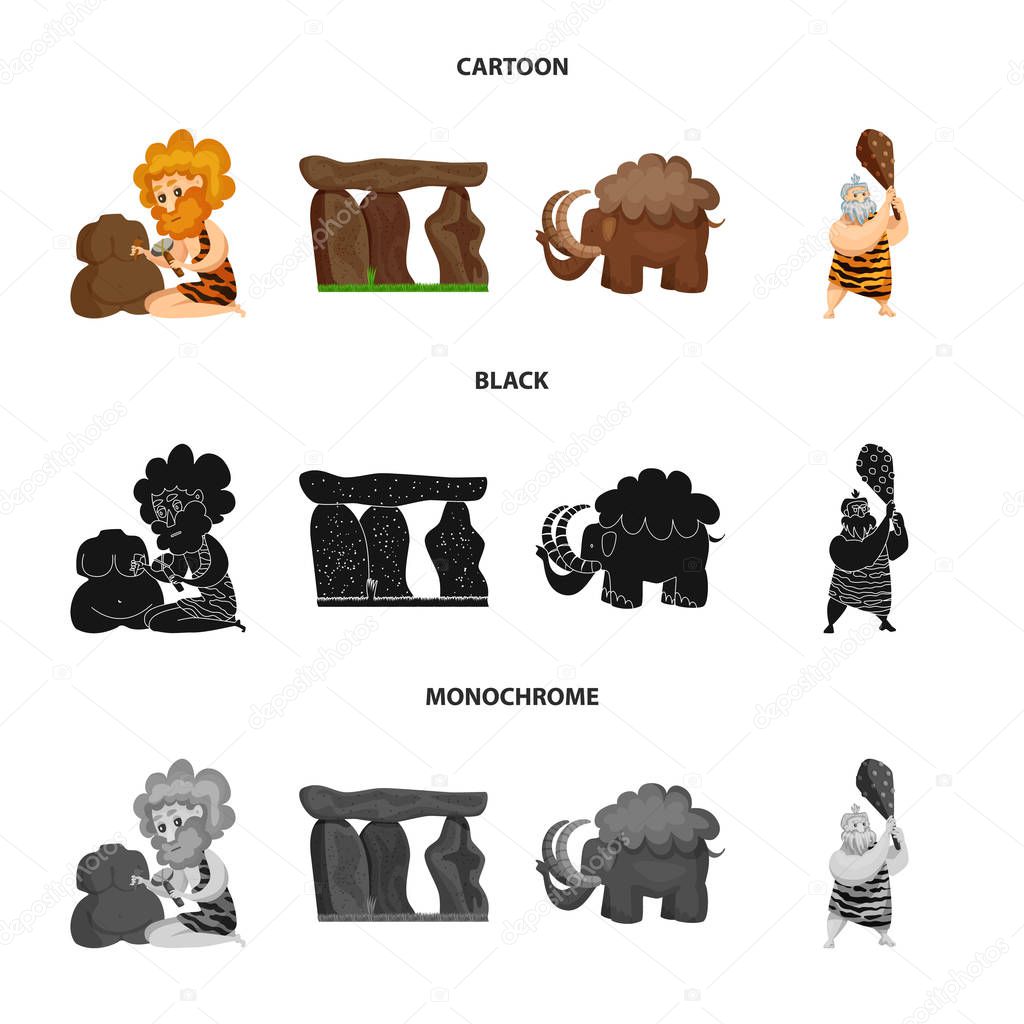 Vector design of evolution  and prehistory icon. Collection of evolution  and development  stock vector illustration.