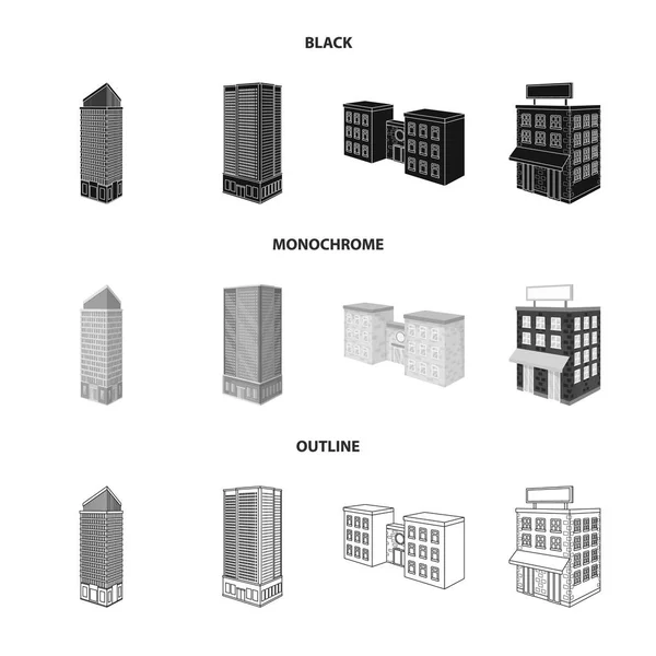 Ilustração vetorial do ícone de construção e construção. Conjunto de símbolo de estoque de construção e propriedade para web . — Vetor de Stock