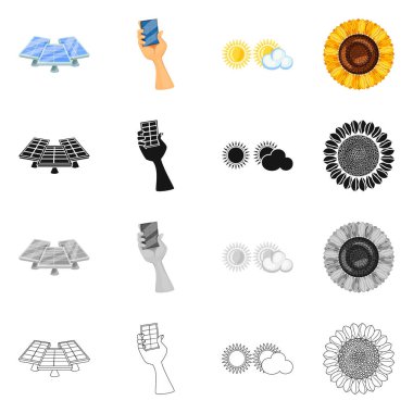 Yenilik ve teknoloji simge vektör tasarımı. Yenilik ve doğa hisse senedi simgesi web için set.