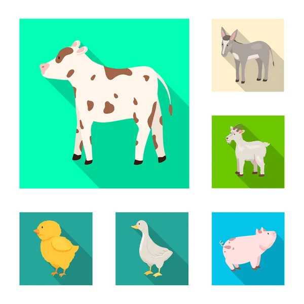 Illustration vectorielle du logo d'élevage et de cuisine. Ensemble d'icônes vectorielles de reproduction et biologiques pour le stock . — Image vectorielle