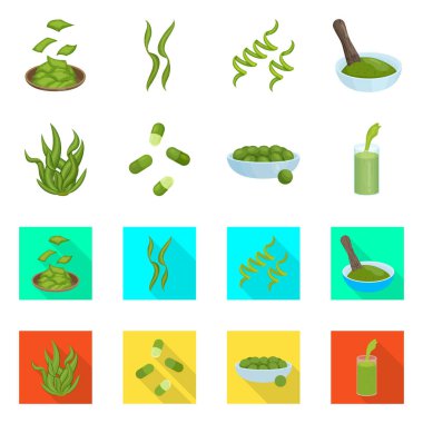 Protein ve deniz sembolü yalıtılmış nesne. Protein ve web için doğal hisse senedi simgesi toplama.