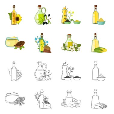 Sağlıklı ve sebze işareti vektör tasarımı. Sağlıklı kümesi ve web için tarım hisse senedi simgesi.