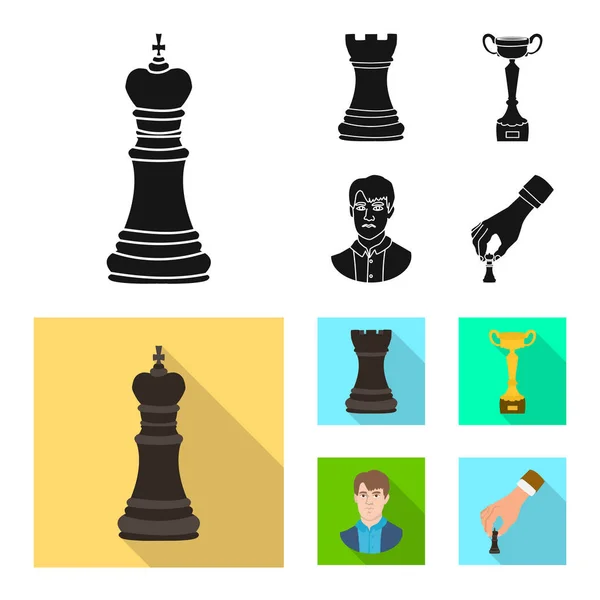 Vector illustration of checkmate and thin icon. Set of checkmate and target stock symbol for web. — Stock Vector
