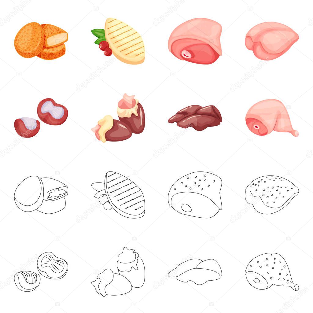 Vector design of product and poultry icon. Collection of product and agriculture    stock vector illustration.