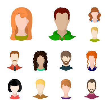 Avatar ve kukla logo yalıtılmış nesne. Avatar ve şekil hisse senedi vektör çizim topluluğu.