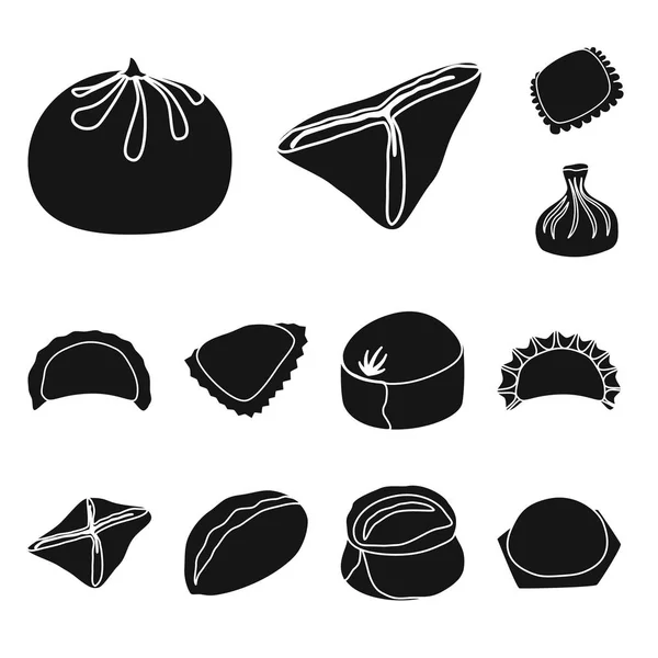 Objeto aislado de cocina y logo de aperitivo. Conjunto de cocina y vector de alimentos icono para stock . — Vector de stock