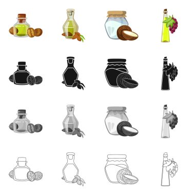 Sağlıklı ve sebze logosu yalıtılmış nesne. Tarım hisse senedi vektör çizim ve sağlıklı topluluğu.