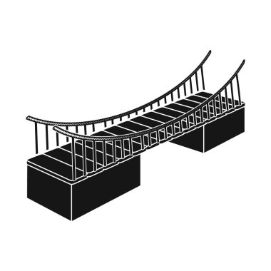 Köprü ve takılı simgesi yalıtılmış nesne. Hisse senedi için köprü ve banka vektör simge kümesi.