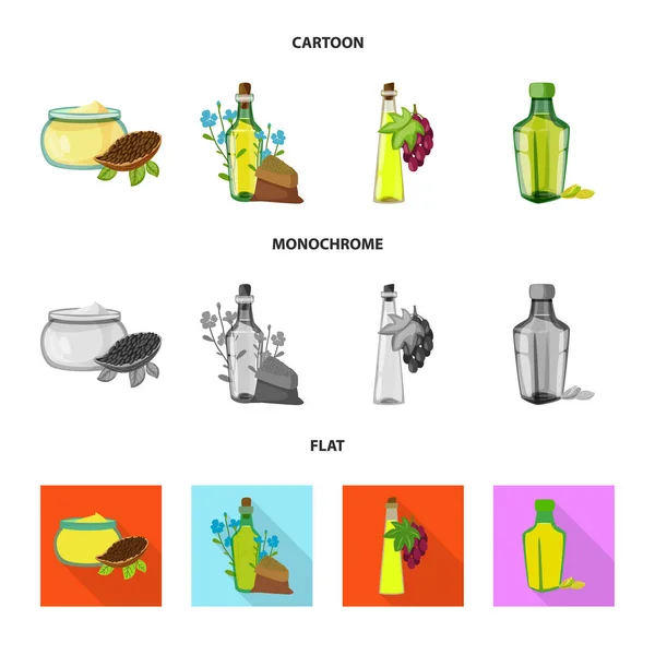 Illustrazione vettoriale di simbolo sano e vegetale. Raccolta di icone vettoriali sane e agricole per lo stock . — Vettoriale Stock