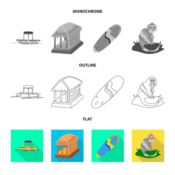 Illustration vectorielle du symbole du voyage et du tourisme. Ensemble d'illustration vectorielle de voyage et de stock insulaire . — Image vectorielle