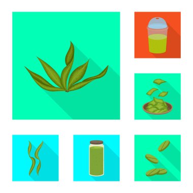 Protein ve deniz simge vektör Illustration. Protein ve hisse senedi için doğal vektör simge kümesi.