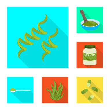 Protein ve deniz işareti vektör tasarımı. Protein ve web için doğal hisse senedi simgesi toplama.