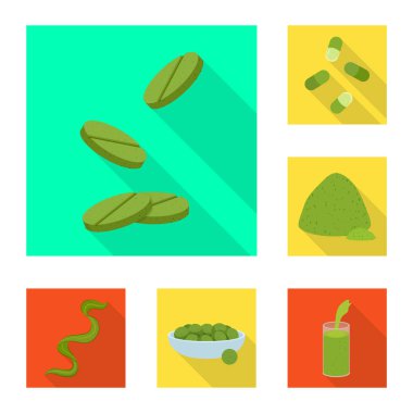 Protein ve deniz simge vektör Illustration. Protein ve doğal hisse senedi vektör çizim koleksiyonu.