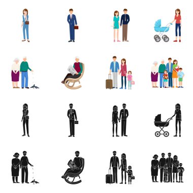 Vektör Illustration karakter ve avatar sembolü. Karakter ve portre hisse senedi vektör çizim topluluğu.