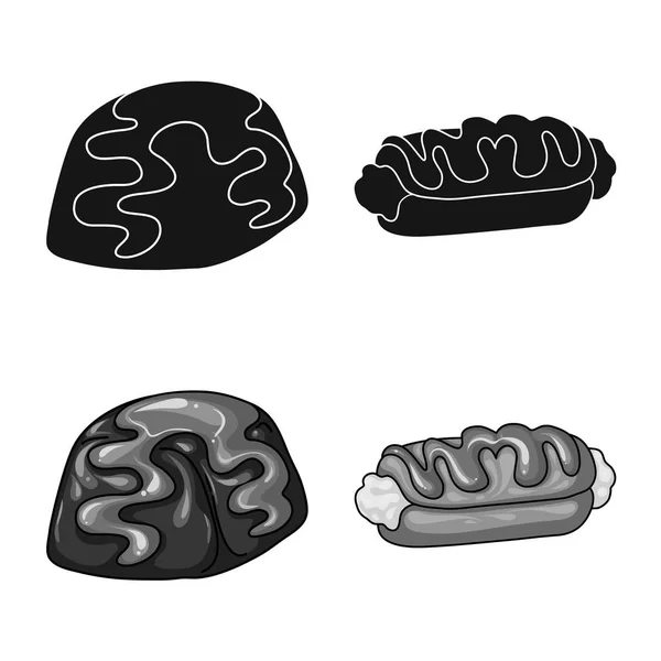 Vektordesign von Süßwaren und kulinarischem Logo. Sets von Süßwaren und Warenbestand Symbol für Web. — Stockvektor