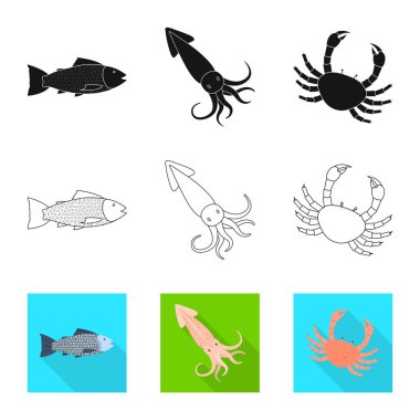 Taze ve restoran simge vektör Illustration. Taze ve deniz hisse senedi simgesi için web topluluğu.