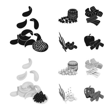 Tat ve daiç simge vektör tasarımı. Tat ve organik hisse senedi vektör çizim koleksiyonu.