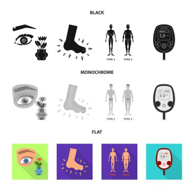 Diyet ve tedavi logo vektör Illustration. Diyet ve ilaç hisse senedi simgesi için web topluluğu.