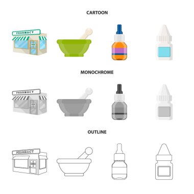 Perakende ve sağlık sembol vektör çizimi. Perakende ve sağlık hisse senedi vektör çizim topluluğu.