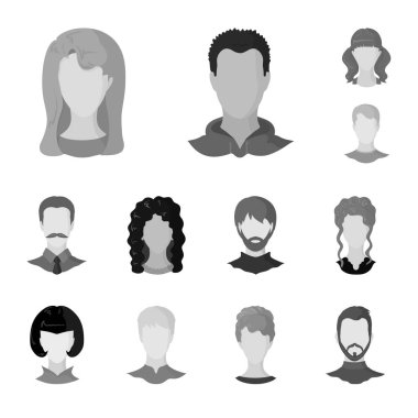 Vektör Illustration karakter ve profil simgesi. Karakter ve kukla hisse senedi vektör çizim koleksiyonu.