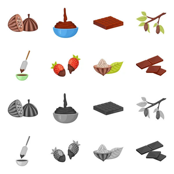 Ilustración vectorial de comida y signo delicioso. Colección de alimentos y vector marrón icono para stock . — Vector de stock