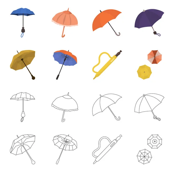 Illustrazione vettoriale della protezione e icona chiusa. Set di icone vettoriali di protezione e pioggia per stock . — Vettoriale Stock