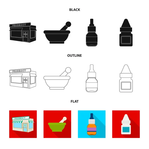 Conception vectorielle de la vente au détail et des soins de santé signe. Ensemble d'illustration vectorielle de stock pour la vente au détail et le bien-être . — Image vectorielle