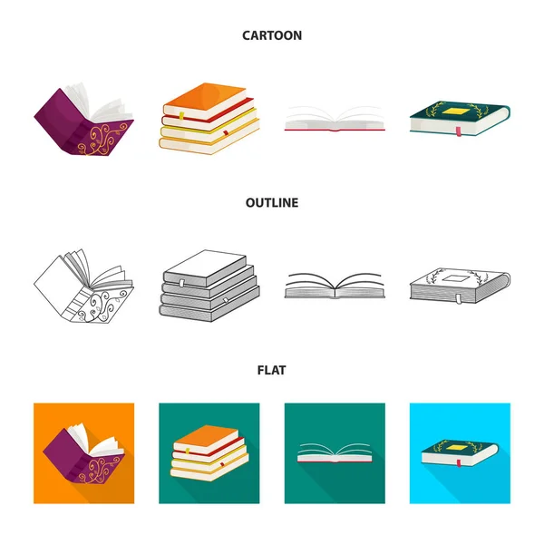 Isolerade objekt av utbildning och täck symbol. Samling av utbildning och bokhandel vektor ikon för lager. — Stock vektor