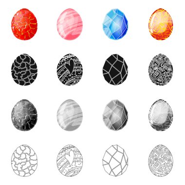 Hayvan ve tarih öncesi logosu yalıtılmış nesne. Hisse senedi için hayvan ve sevimli vektör simge kümesi.