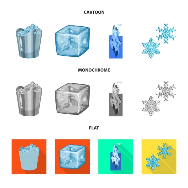 Vector ontwerp van textuur en bevroren symbool. Set van textuur en transparante vector pictogram voor voorraad. — Stockvector