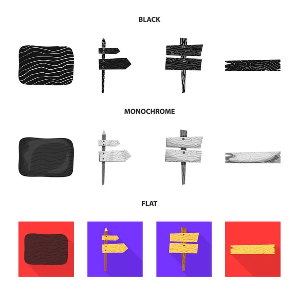 Objeto isolado de signo bruto e florestal. Conjunto de ícone de vetor bruto e madeira dura para estoque . — Vetor de Stock