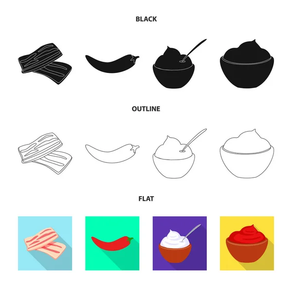 Vektordesign von Geschmack und Produkt-Ikone. Sammlung von Geschmacks- und Kochtopf-Vektor-Illustrationen. — Stockvektor