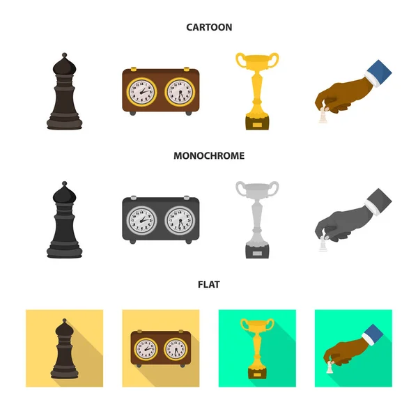 Design vettoriale di scacco matto e icona sottile. Set di checkmate e icona vettoriale di destinazione per stock . — Vettoriale Stock