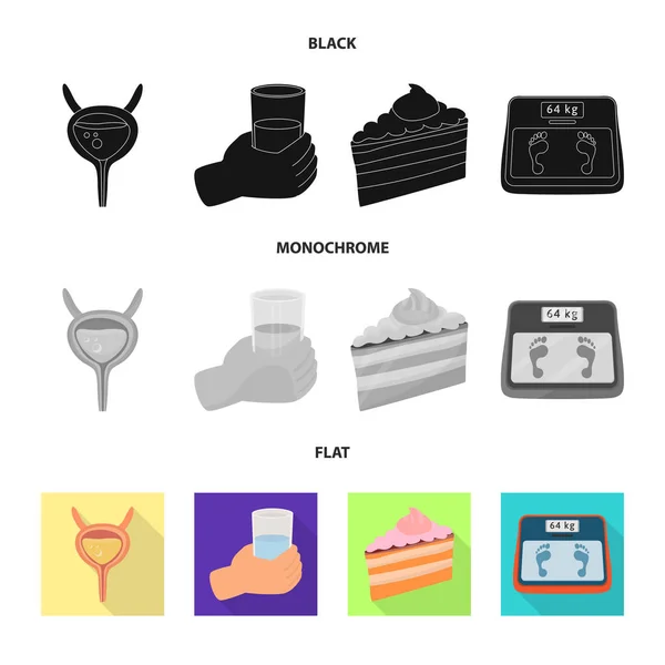 Objeto aislado de dieta y signo de tratamiento. Conjunto de dieta y medicina símbolo de stock para web . — Archivo Imágenes Vectoriales