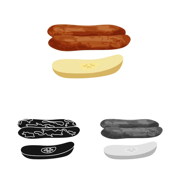 Illustration vectorielle de banane et icône sèche. Ensemble de bananes et icône vectorielle tropicale pour stock . — Image vectorielle